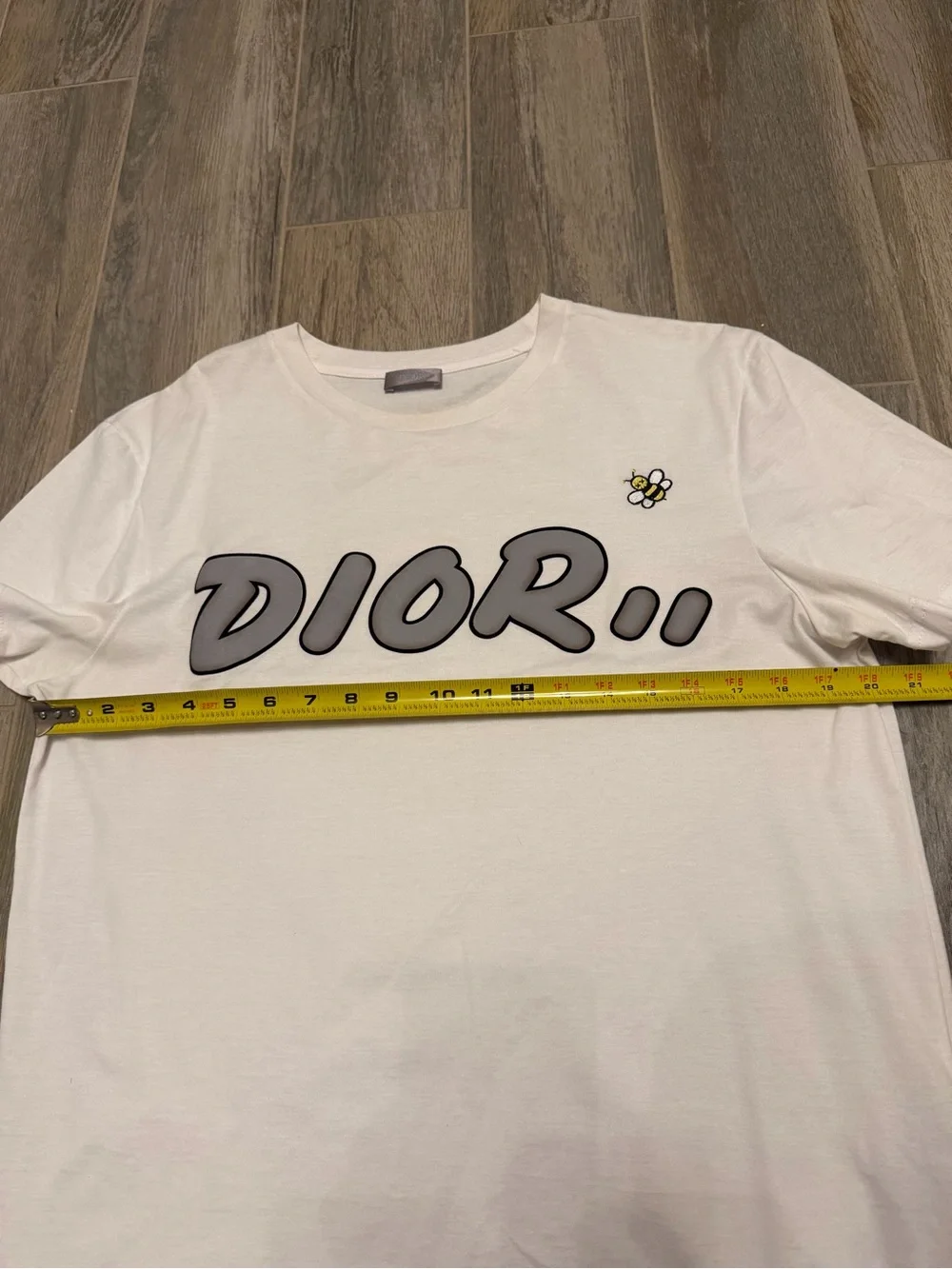 Dior x KAWS White Graffiti Logo & Bee Embroidery T-Shirt